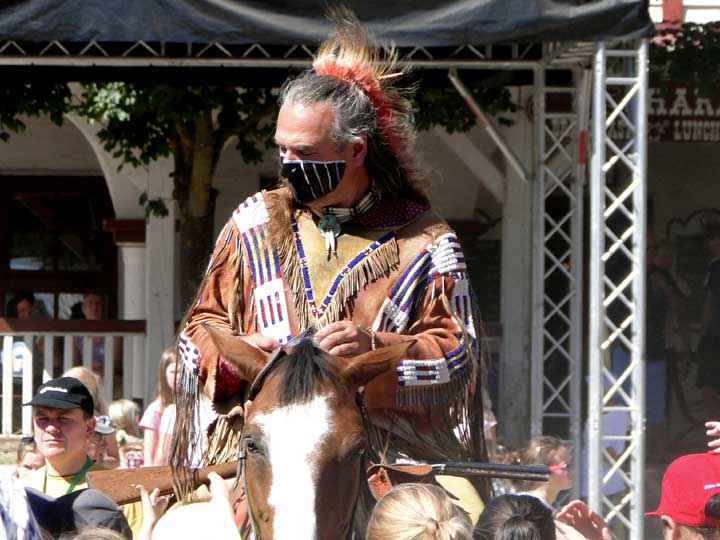 Indianer bei der Wildwestshow in der Westernstadt Pullman City Harz Hasselfelde