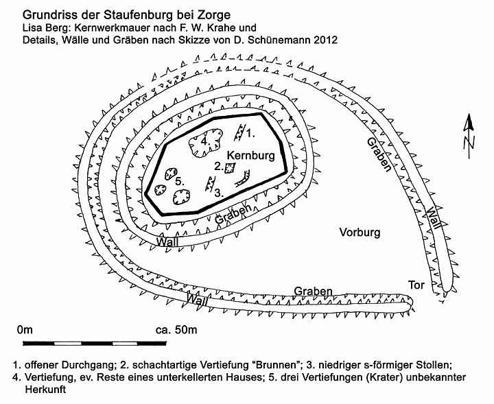 Staufenburg bei Zorge - Grundriss
