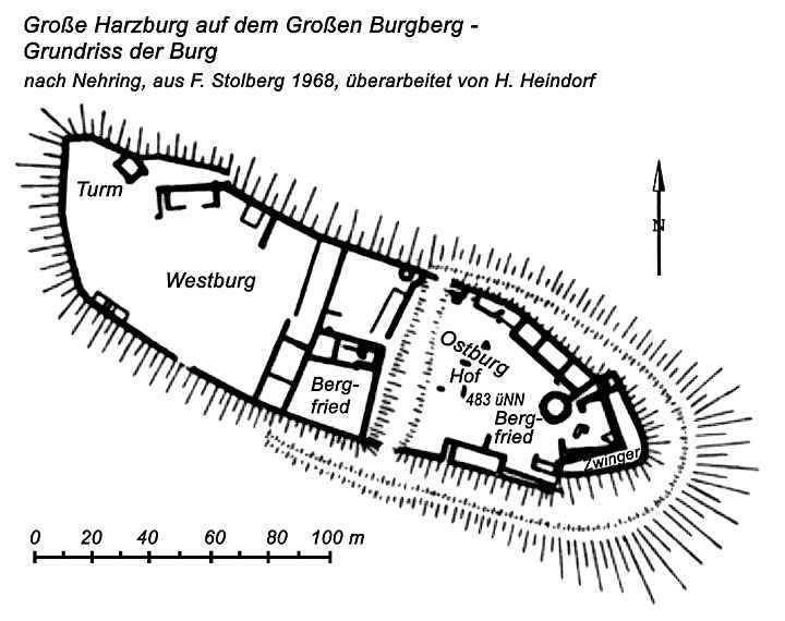Die Große Harzburg - Grundriss