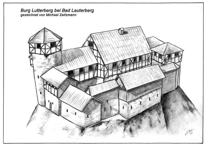 Burg Lutterberg bei Bad Lauterberg - Rekonstruktionszeichnung