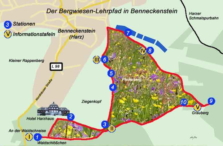 Karte Berwiesenlehrpfad Benneckenstein