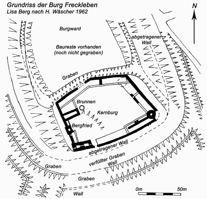 Die Burg Freckleben - Grundriss
