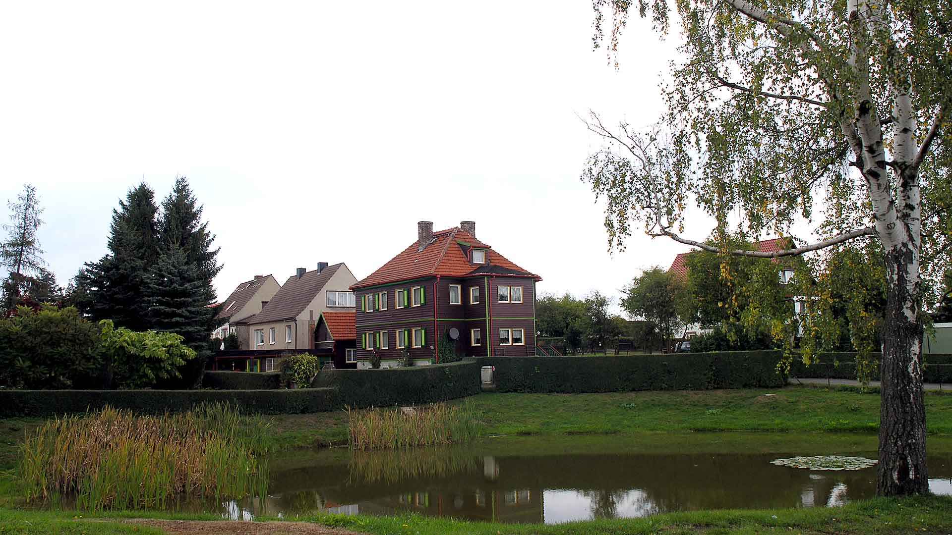 Blick über Teich in Dankerode