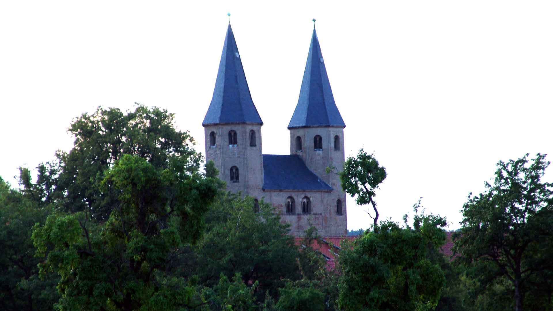 Silhouette von Drübeck mit Kloster von Drübeck