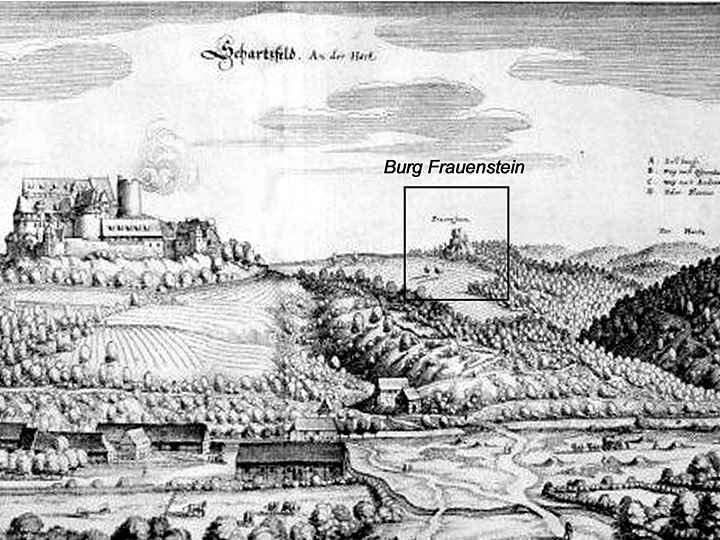 Burg Frauenstein - Alter Stich um 1650