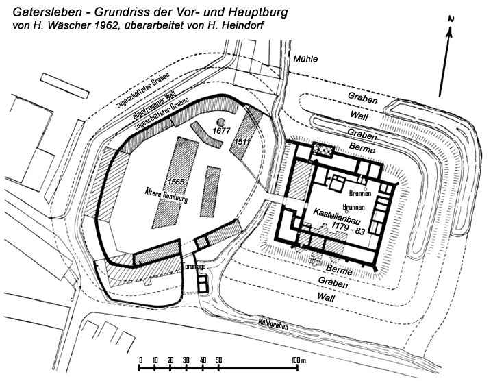 Die Burg Gatersleben - Lageplan