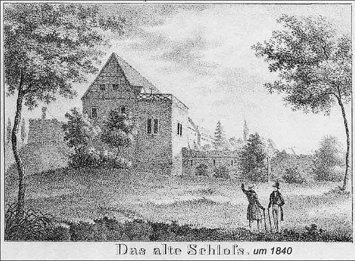 Das Alte Schloss in Sangerhausen Stich 1840