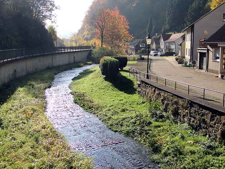 Der Fluss Wieda im Ort Wieda