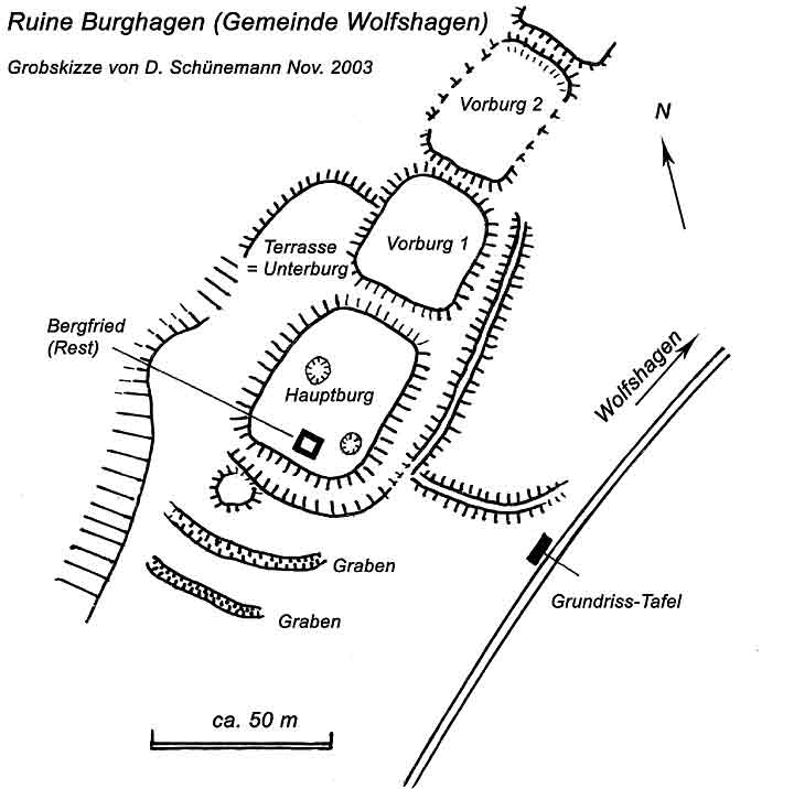 Burgruine Burghagen - Grundriss