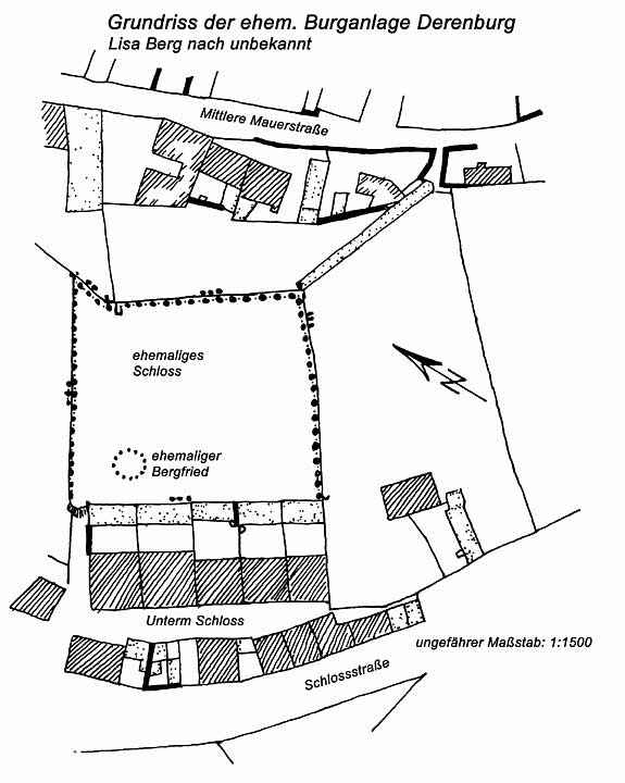 Lageplan der Burg Derenburg