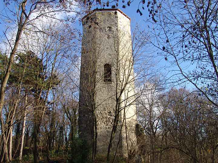 Bergfried der Gersdorfer Burg zwischen Quedlinburg und Badeborn