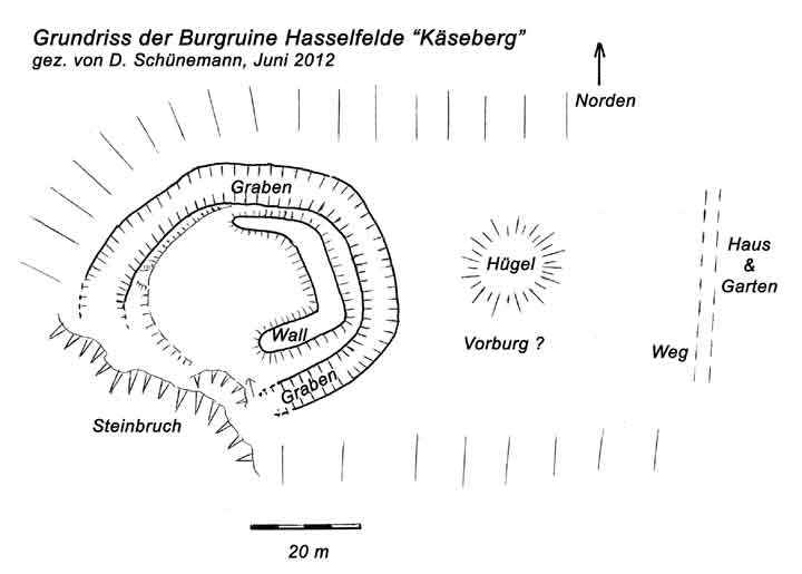 Lageskizze der Königsburg Hasselfelde