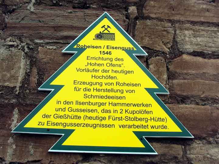 Info-Tafel an Fürst Stolberg Hütte in Ilsenburg