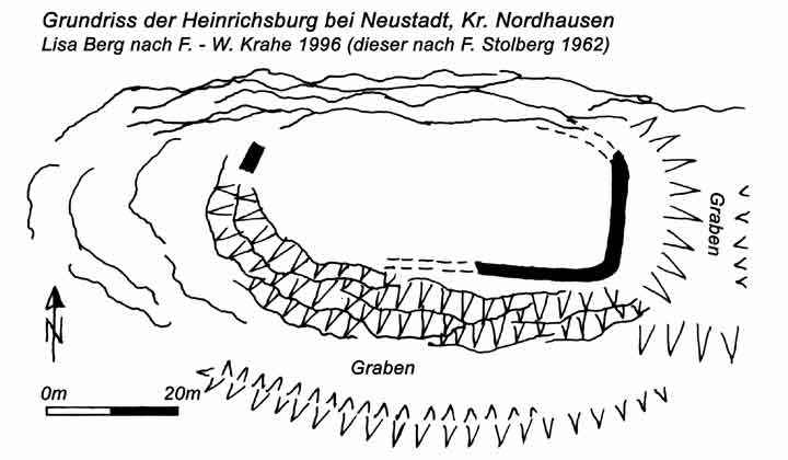 Grundriss der Heinrichsburg bei Neustadt/Harz