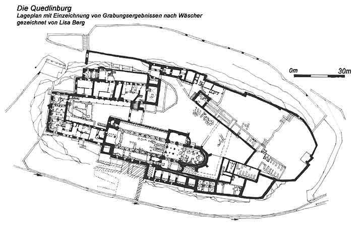 Lageplan Schlossberg Quedlinburg