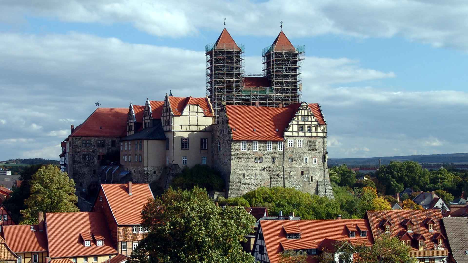 Schlossberg in Quedlinburg mit Schloss und Stiftskirche