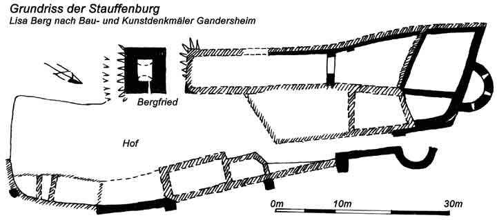 Grundriss der Burg Stauffenburg bei Seesen
