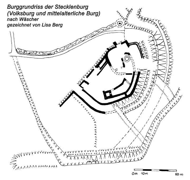 Die Ruine Stecklenburg - Grundriss