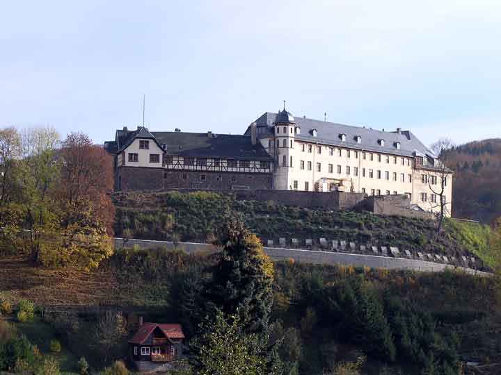 Blick zum Schloss in Stolberg