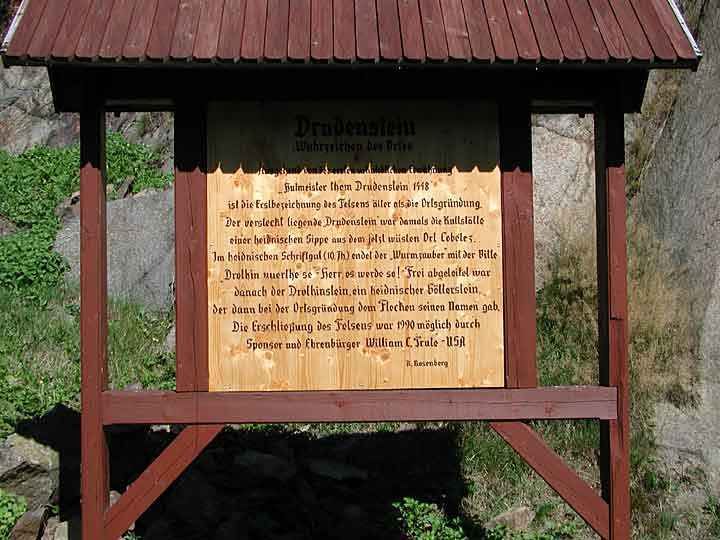 Informationstafel am Druidenstein in Trautenstein