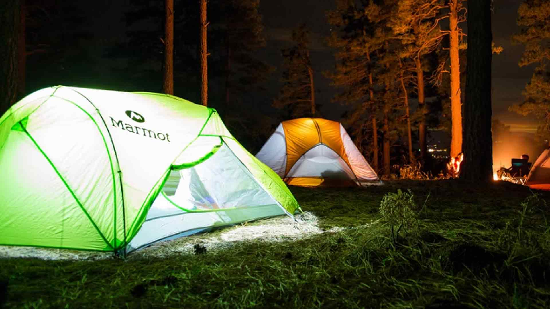 Outdoor im Harz - Beleuchtete Zelte