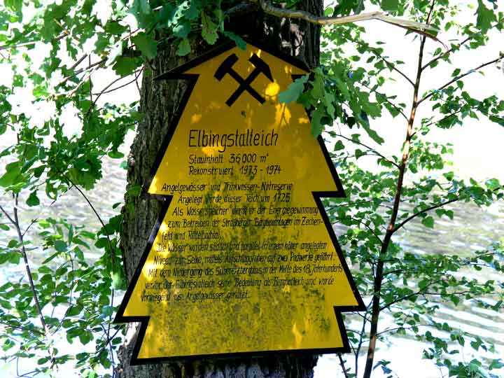 Infoschild am Elbingstalteich bei Güntersberge