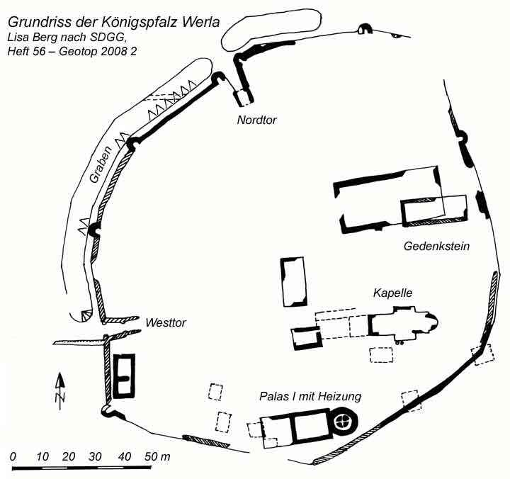 Grundriss der Königspfalz Werla bei Schladen