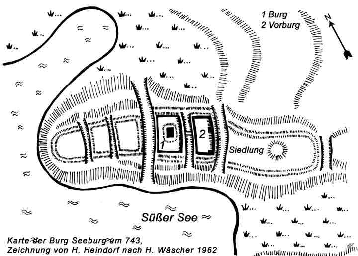 Lageplan Burg Seeburg nach Wäscher