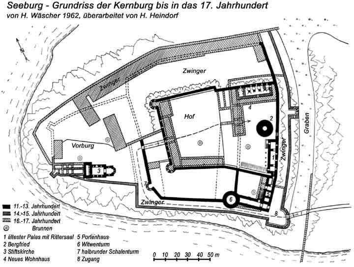 Grundriss Seeburg 17. Jahrhundert nach Wäscher