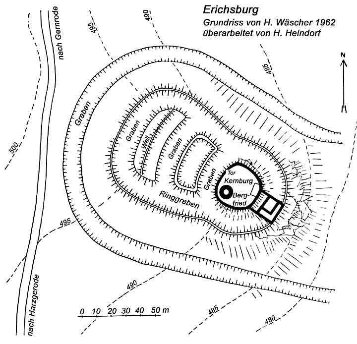 Grundriss der Erichsburg bei Siptenfelde