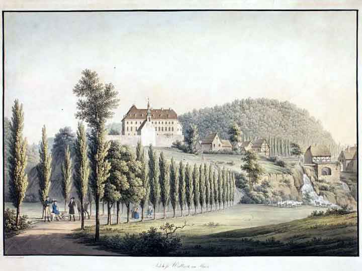 Schloss Walbeck bei Hettstedt Stich um 1850