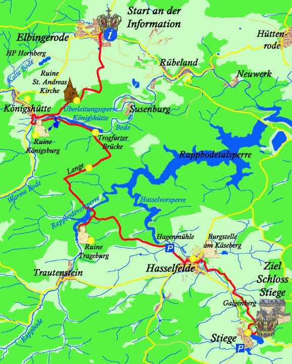 Route 2 Kaiserweg von Elbingerode nach Stiege