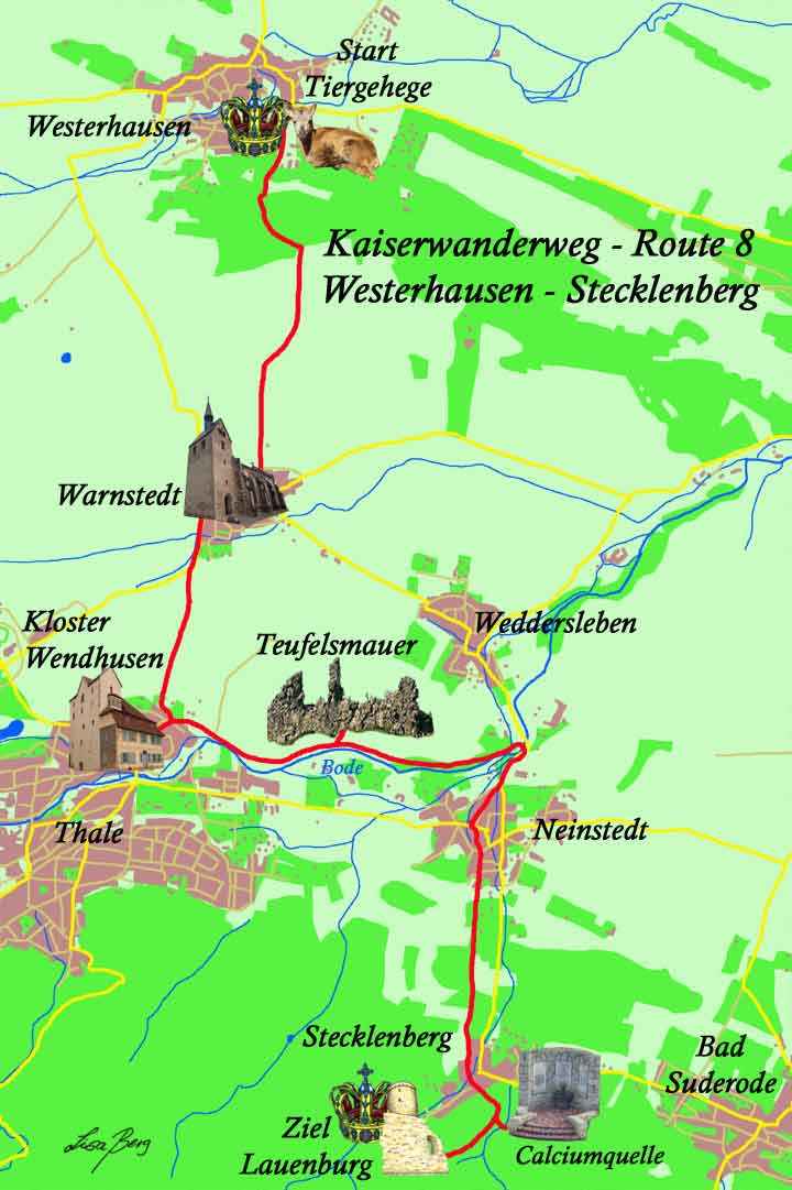 Route 8 Kaiserweg von Westerhausen nach Stecklenberg