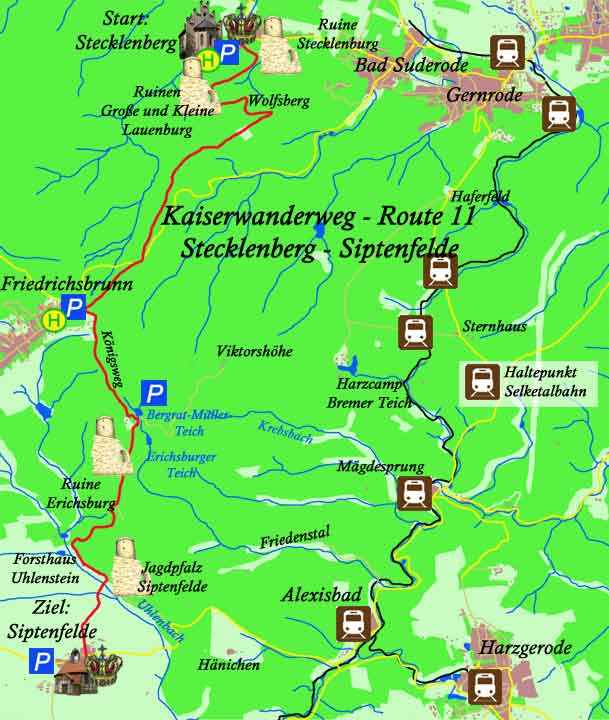 Route 11 Kaiserweg von Stecklenberg nach Siptenfelde