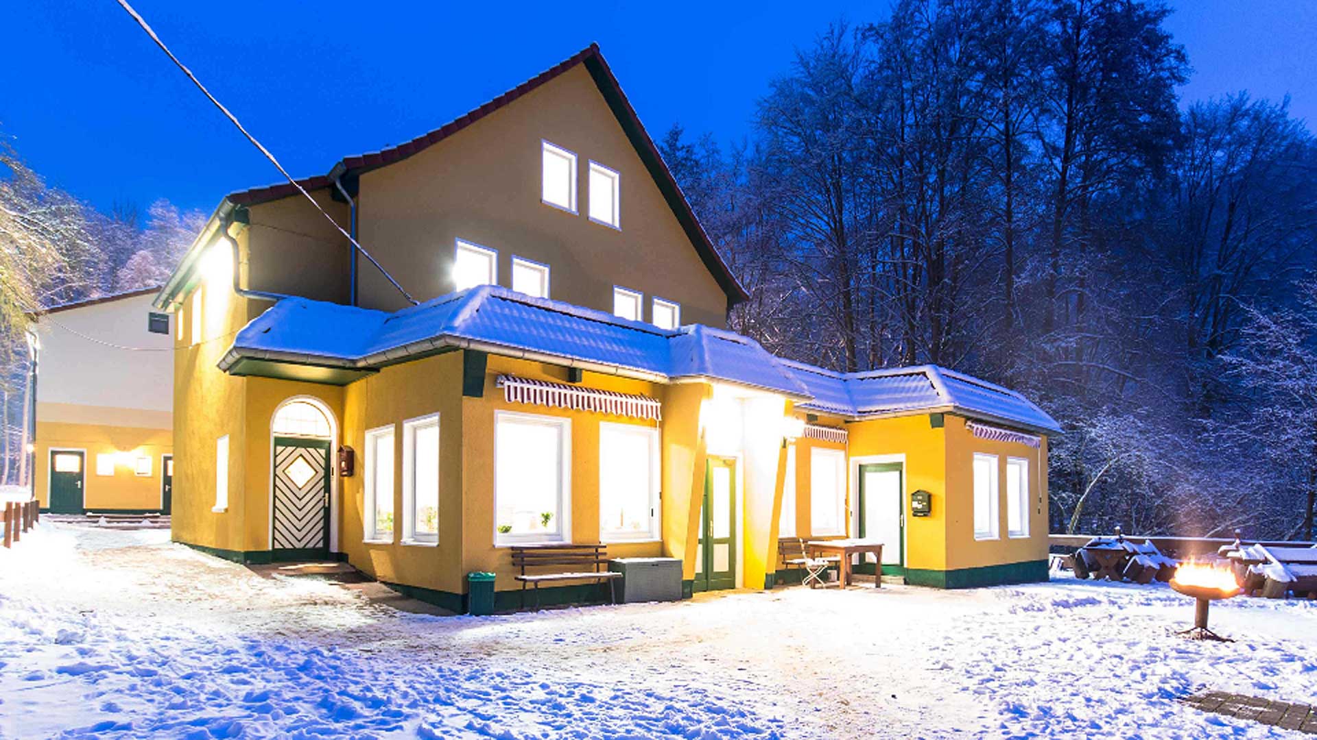 Naturfreunde- und Familiengästehaus Stecklenberg im Winter